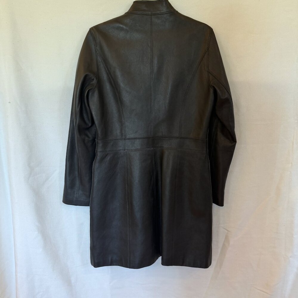 Artifacts Black Leather Jacket Coat Cool Snap Clo… - image 8